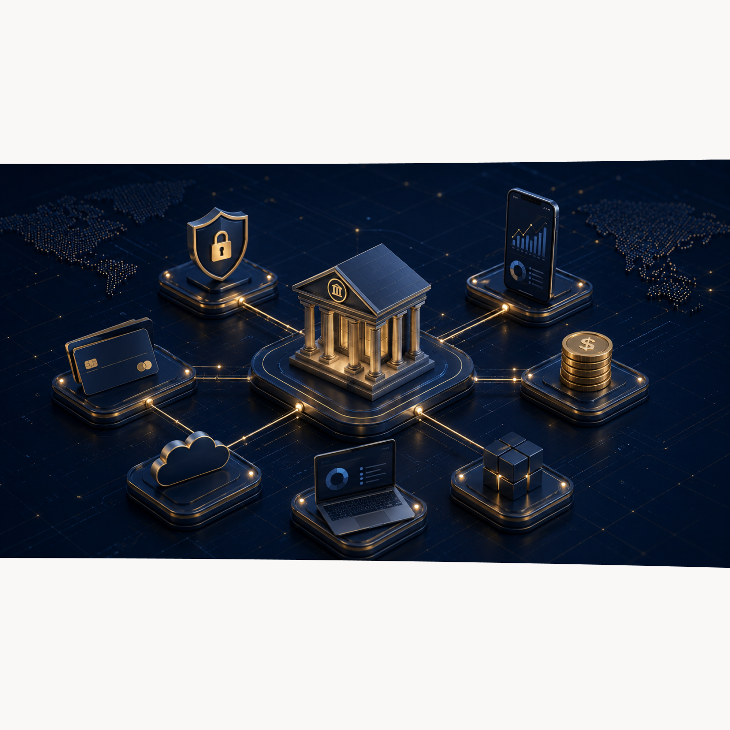 Banking, security, mobile and settlement nodes linked on one platform